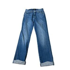 Seven for all Manking 7 Kimmie straight jeans SZ 27" denim rolled hem